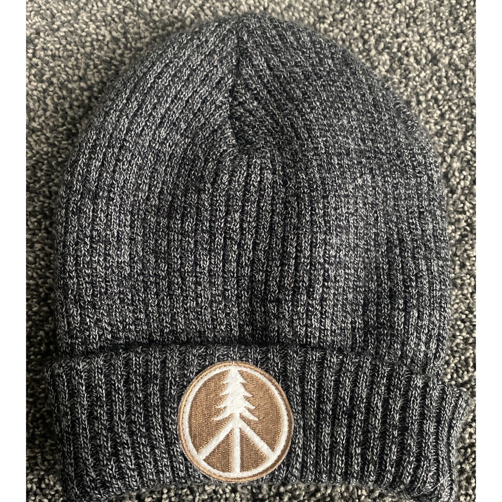 Tentree Peace Patch Beanie Hat Cap Adult Eco Friendly Merino Wool Grey 10Tree